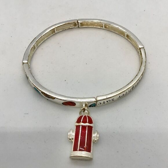 Fireman Blessing Enamel Charm Bracelet Sil… - Picture 6 of 14